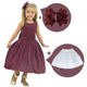 Girl's Dress Marsala Lurex With Shine + Hair Bow + Girl Petticoat, Clothes Birthday Party