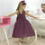 Girl’s Dress Marsala Lurex With Shine + Hair Bow + Girl Petticoat Clothes Birthday Party - Dress