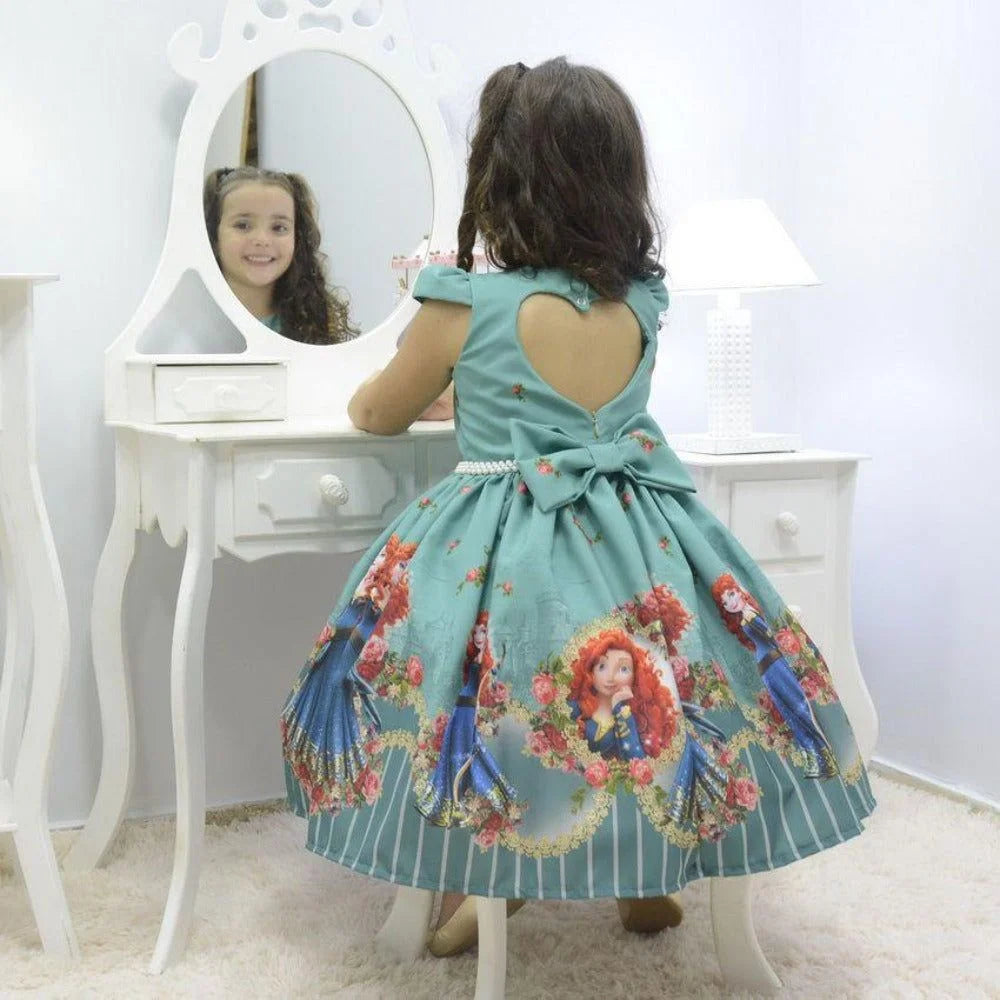 merida party dress Girls Princess Merida Costume Dress Birthday Halloween Party Dress Up, Girl's, Size: 8-9T, Gold