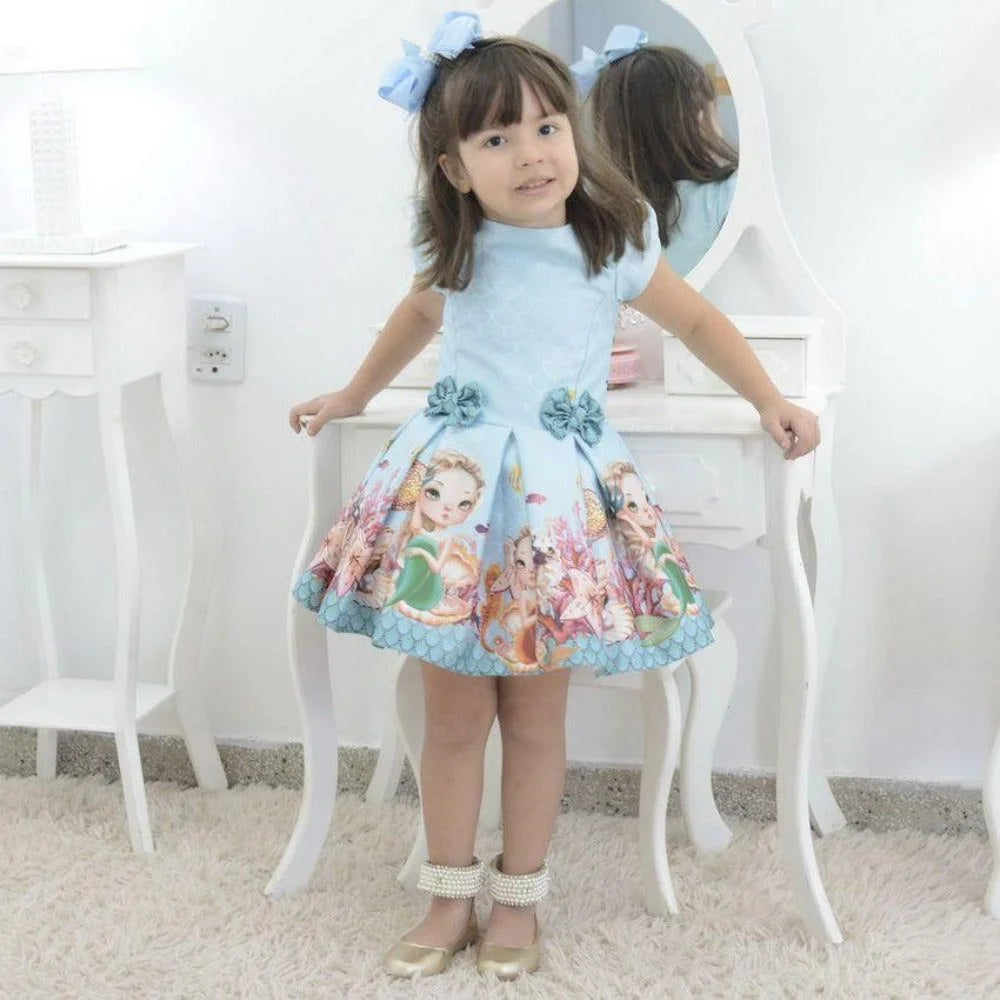 Girl's dress Mermaid under the sea, children party 10 US numeric