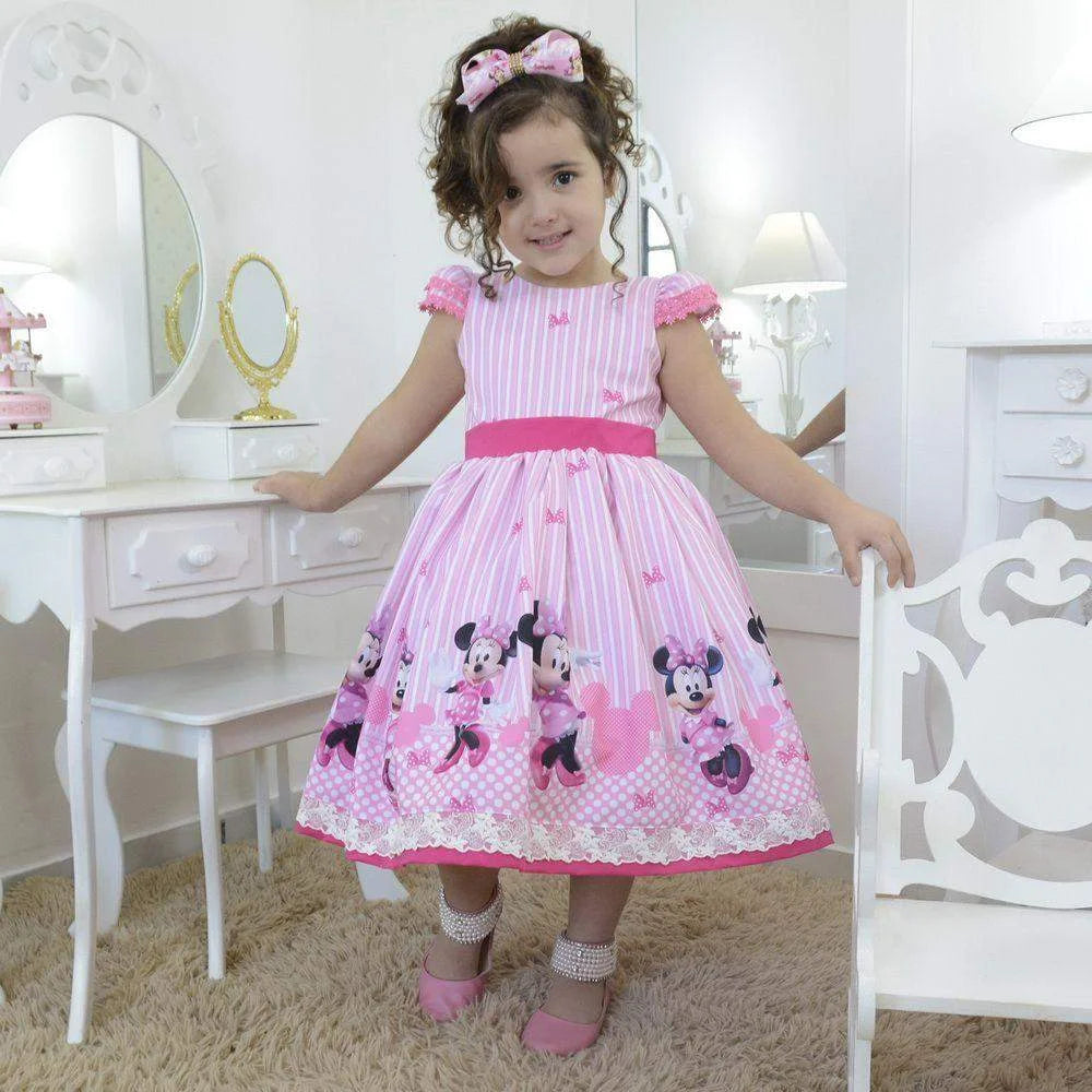 Girl s dress Minnie Mouse with bows on back birthday party