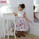 Girl's dress with Peter Pan collar and floral, embroidered in pearls, formal party