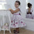 Girl’s dress with Peter Pan collar and floral embroidered in pearls + Hair Bow + Girl Petticoat Clothes Birthday Party - Dress
