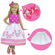 Girl's dress with Peter Pan collar and floral, embroidered in pearls + Hair Bow + Girl Petticoat, Clothes Birthday Party