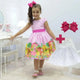 Girl's Dress pink chess theme farm yokel, Birthday Party + Hair Bow + Girl Petticoat, Birthday Baby Girl