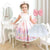 Girl’s dress pink floral enchanted garden with butterflies formal party + Hair Bow + Girl Petticoat Birthday Baby Girl - Dress