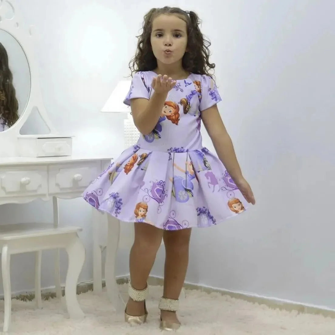 Girl's dress princess Sofia the First + Hair Bow 2T US numeric Girl's dress princess Sofia the First + Hair Bow 2T US numeric
