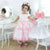 Girl’s dress rain love cloud blessing and pink tulle on the skirt + Hair Bow + Girl Petticoat Birthday Baby Girl - Dress