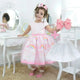 Girl's dress rain love cloud blessing and pink tulle on the skirt + Hair Bow + Girl Petticoat, Birthday Baby Girl