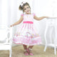 Girl's dress rose with unicorns, flowers and hearts, birthday party