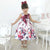 Girl’s dress with roses marsala and butterflies formal party - Dress