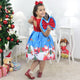 Girl's Dress Santa Claus Theme with Red Glitter, Christmas Holiday