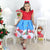 Girl’s Dress Santa Claus Theme with Red Glitter Christmas Holiday - Dress