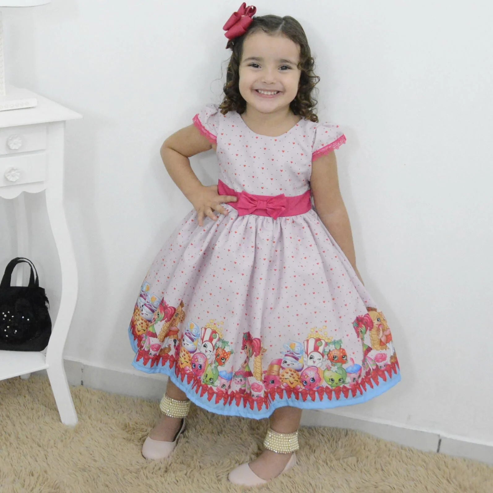 Girl's dress Shopkins, birthday party 5 US numeric Girl's dress Shopkins, birthday party 5 US numeric