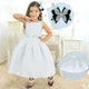 Girl's Dress Silver Lurex With Shine + Hair Bow + Girl Petticoat, Clothes Birthday Party