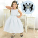 Girl's Dress Silver Lurex With Shine + Hair Bow