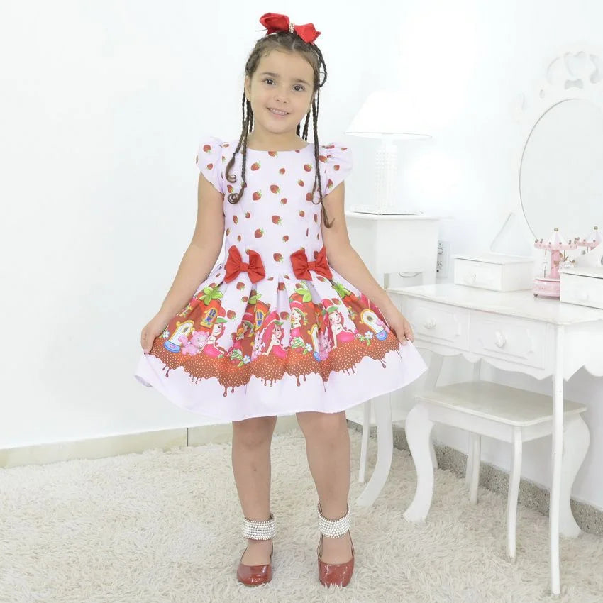 open lace back dress Girl's Dress Strawberry Shortcake, Birthday Party 5 US Numeric