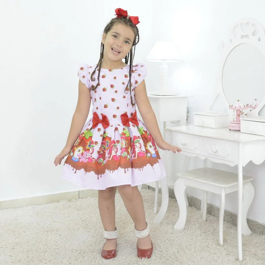 Girl's dress strawberry shortcake, birthday party 5 US numeric