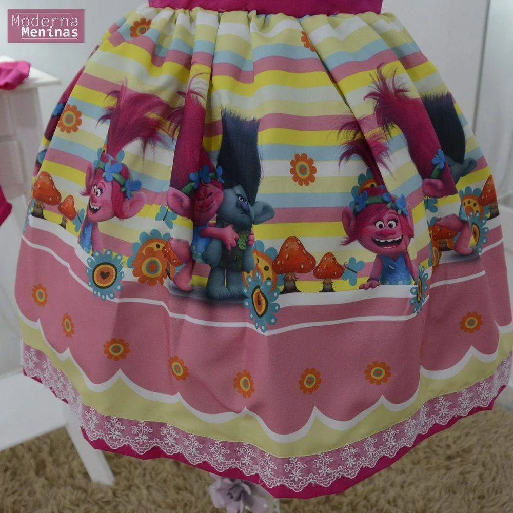 Girl's dress Trolls, birthday party 5 US numeric