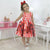 Girl’s dress with white stripes and red flowers formal party - Dress