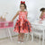 Girl’s dress with white stripes and red flowers formal party - Dress
