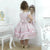 Girl’s dry rose dress birds and embroidered pearls + Hair Bow + Girl Petticoat Clothes Birthday Party - Dress