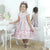 Girl’s dry rose dress birds and embroidered pearls + Hair Bow + Girl Petticoat Clothes Birthday Party - Dress