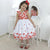 Girl's flora whitel dress with red roses, formal party-Moderna Meninas-Children's party dress,Dress,Floral dresses,party formal,party model,red roses,tabelafesta,white,white red
