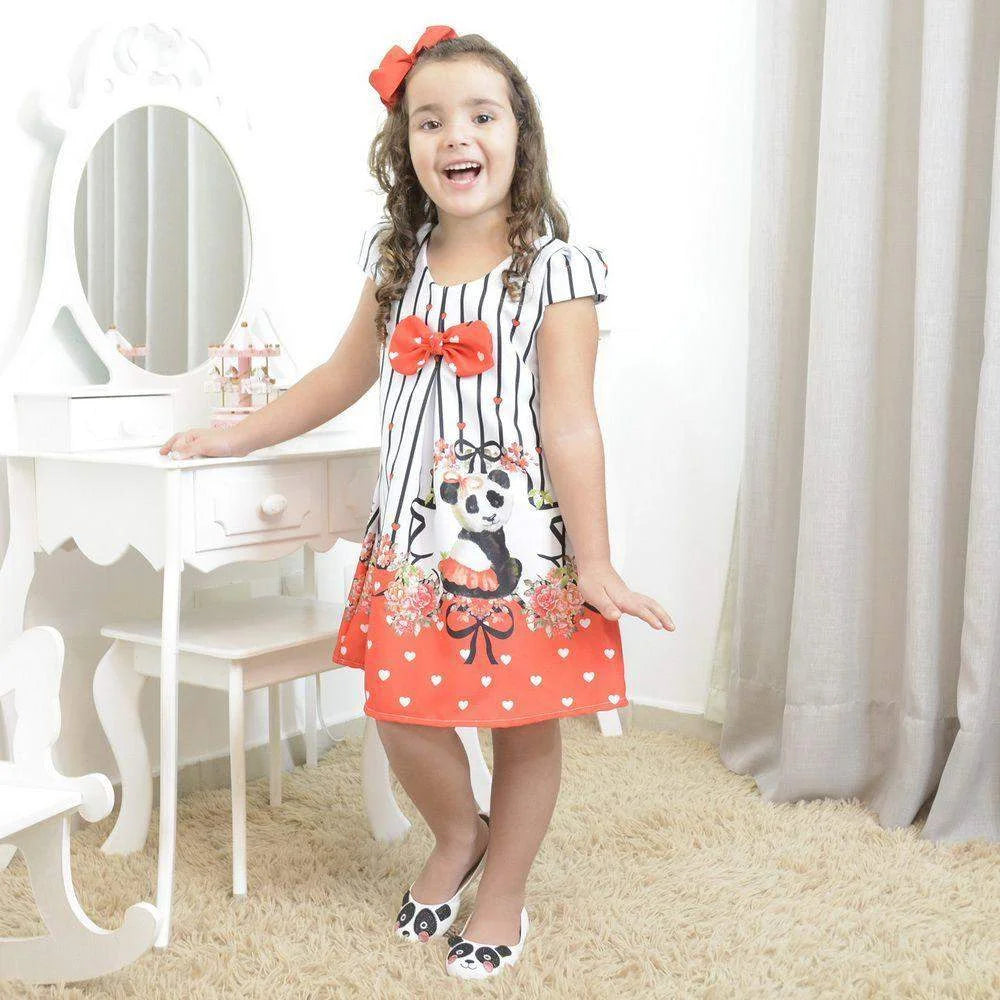 Girl's Floral Dress & Ballerina Panda - Perfect for Theme Parties & Special Occasions! Moderna Meninas Girl's Floral Dress & Ballerina Panda - Perfect for Theme Parties & Special Occasions! Moderna Meninas