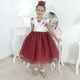 Girl's floral dress with marsala tulle on the skirt, formal party
