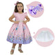 Girl's floral dress Pink themet Ballerina with Balloons in the Garden + Hair Bow + Girl Petticoat, Clothes Birthday Party