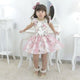 Girl's floral dress with pink tulle on the skirt, formal party