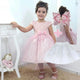 Girl's floral dress with tulle on the skirt + Hair Bow + Girl Petticoat, Clothes Birthday Party
