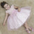 Girl’s floral dress with tulle on the skirt + Hair Bow + Girl Petticoat Clothes Birthday Party - Dress
