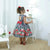Girl’s floral plaid dress with red roses + Hair Bow + Girl Petticoat Clothes Birthday Party - Dress