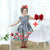 Girl’s floral plaid dress with red roses + Hair Bow + Girl Petticoat Clothes Birthday Party - Dress
