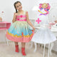 Girl's June party dress with checkered border, farm party + Filo Skirt + Hair Bow