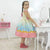 Girl’s June party dress with checkered border farm party + Filo Skirt + Hair Bow - Dress