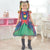 Girls’ Junina Party Dress In Green Checkered Tulle + 2 Hair Bow - Dress