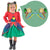 Girls’ Junina Party Dress In Green Checkered Tulle with bolero + 2 Hair Bow - Dress