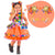 Girl’s Junina Party Dress in Orange Neon Plaid Tulle + 2 Hair Bow - Dress