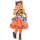 Girl's Junina Party Dress in Orange Neon Plaid Tulle