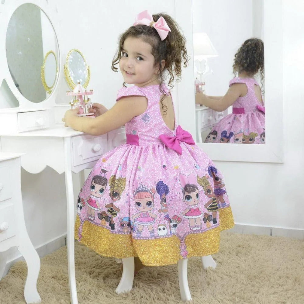 Girl s Lol surprise glitter confetti dress pink birthday party
