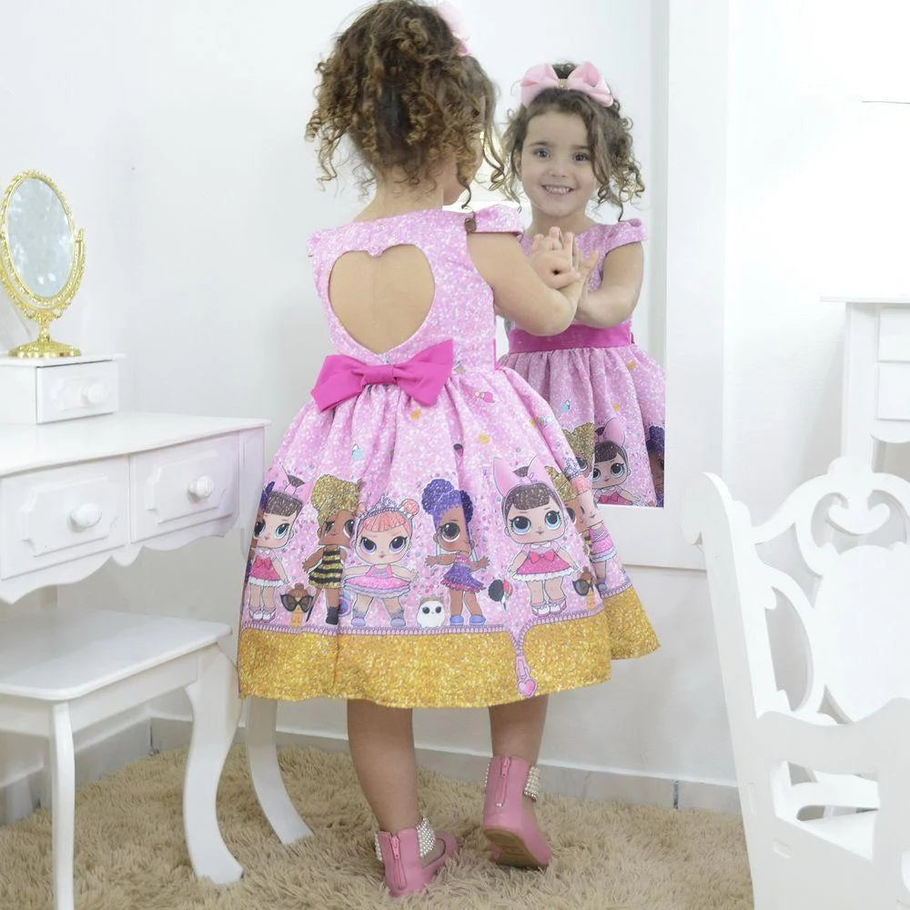 lol surprise doll birthday dress Girl's Lol surprise glitter confetti dress pink, birthday party 10 US numeric