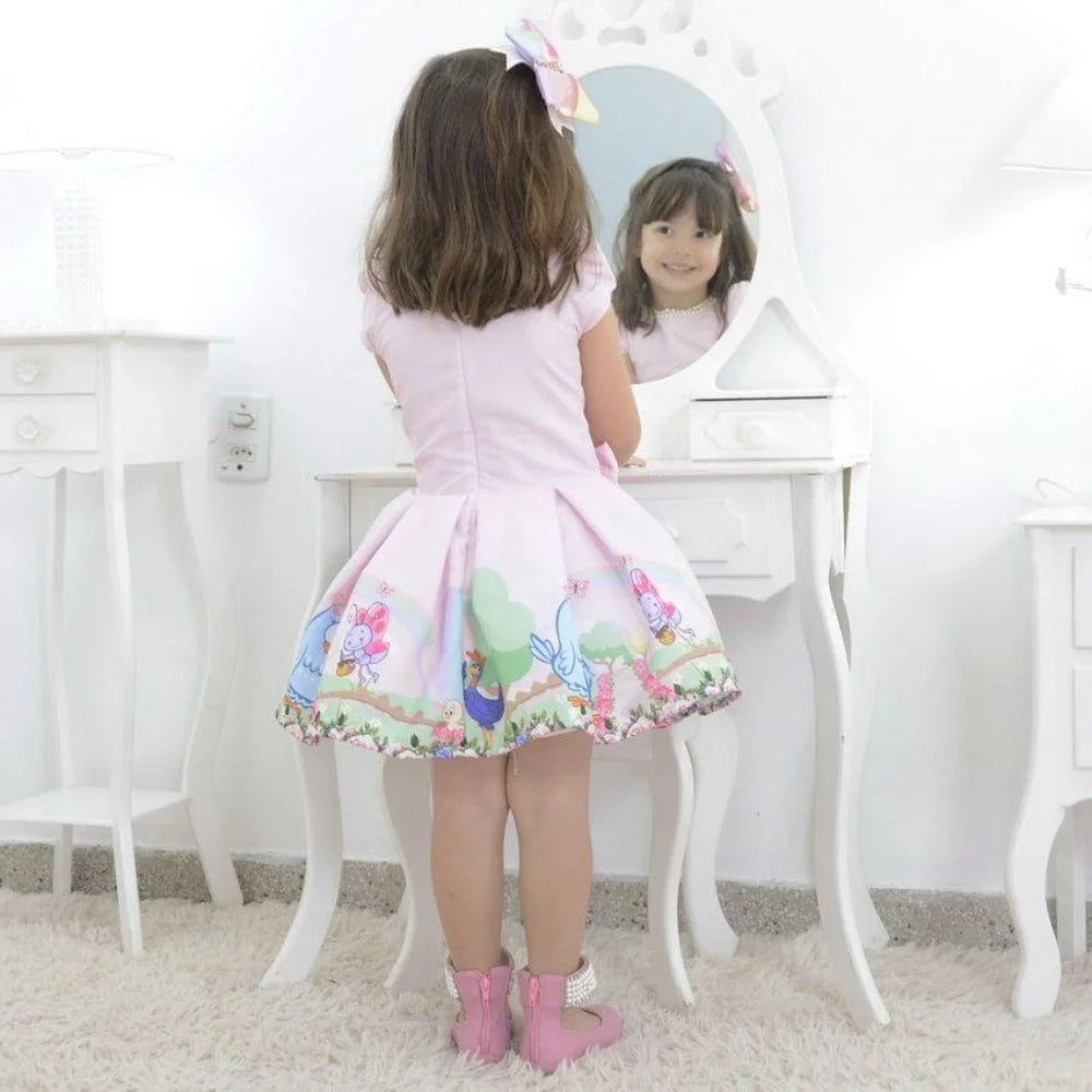 pink chicken birthday dress Girl's Lottie Dottie Chicken dress, birthday party 3T US numeric
