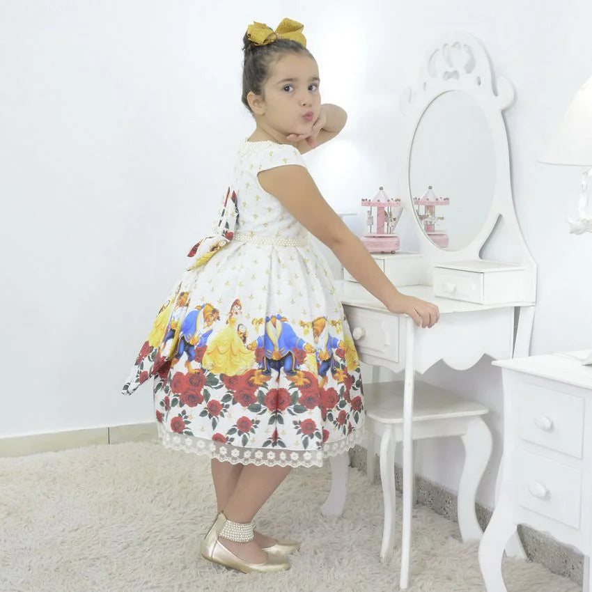 Girl's luxury dress Beauty and the Beast, birthday party 12-18 months US numeric