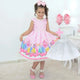 Girl's luxury dress Disney Princesses, birthday party + Hair Bow + Girl Petticoat, Birthday Baby Girl