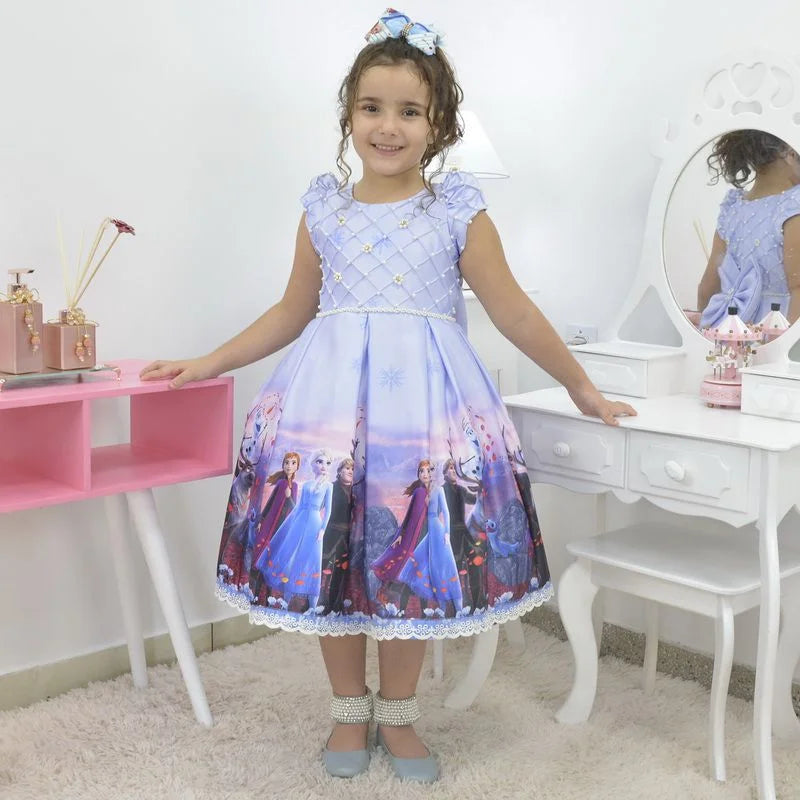 Vestido para niña de best sale frozen 2