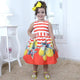 Girl's orange dress floral with citrus fruits, formal party