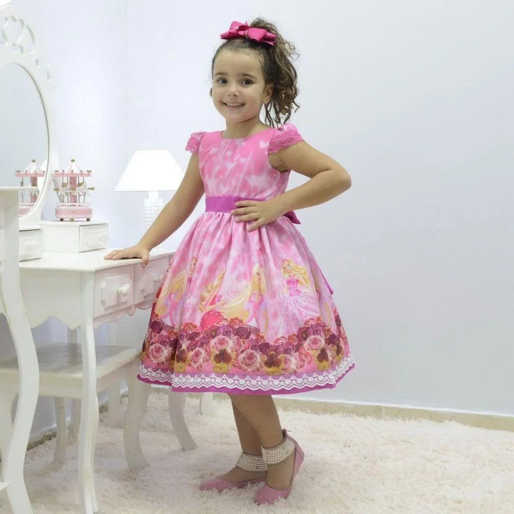 Girl's Pink Dress Barbie Princess, Birthday Party 10 US Numeric